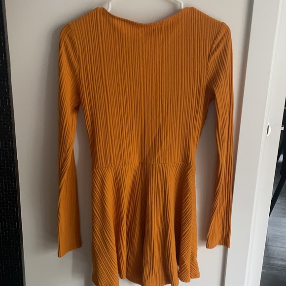 Urban Outfitter orange wrap dress romper for fall (small) - Picture 2 of 4